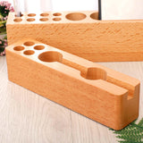 Maxbell Wooden Pen Holder Durable Wooden Pencil Holder Desk Organizer for Desktop B