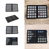 Maxbell Diamond Gemstone Display Tray Multigrid Showcase Portable for Store Show white 70 grid
