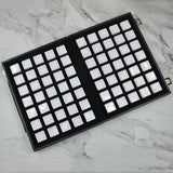 Maxbell Diamond Gemstone Display Tray Multigrid Showcase Portable for Store Show white 70 grid