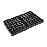 Maxbell Diamond Gemstone Display Tray Multigrid Showcase Portable for Store Show black 70 grid