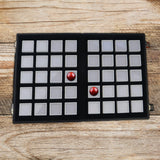 Maxbell Diamond Gemstone Display Tray Multigrid Showcase Portable for Store Show white 40 grid