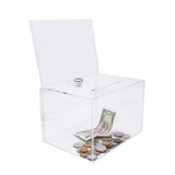 Maxbell Acrylic Donation Box Transparent Lockable for Desk Tabletop Community Events