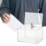 Maxbell Acrylic Donation Box Transparent Lockable for Desk Tabletop Community Events
