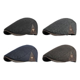 Maxbell Painter Hat Breathable Herringbone Driving Cap for Driving Camping Traveling Black