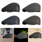 Maxbell Painter Hat Breathable Herringbone Driving Cap for Driving Camping Traveling Black