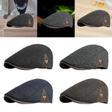 Maxbell Painter Hat Breathable Herringbone Driving Cap for Driving Camping Traveling Black