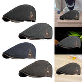 Maxbell Painter Hat Breathable Herringbone Driving Cap for Driving Camping Traveling Black