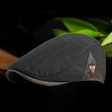 Maxbell Painter Hat Breathable Herringbone Driving Cap for Driving Camping Traveling Black