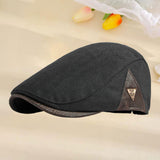 Maxbell Painter Hat Breathable Herringbone Driving Cap for Driving Camping Traveling Black