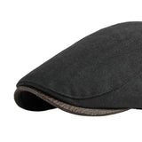 Maxbell Painter Hat Breathable Herringbone Driving Cap for Driving Camping Traveling Black