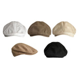 Maxbell Autumn Winter Berets Hats Casual Octagonal Flat Hat for Autumn Spring Khaki