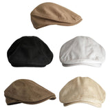 Maxbell Autumn Winter Berets Hats Casual Octagonal Flat Hat for Autumn Spring Khaki