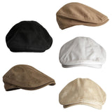Maxbell Autumn Winter Berets Hats Casual Octagonal Flat Hat for Autumn Spring Khaki