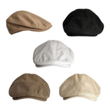 Maxbell Autumn Winter Berets Hats Casual Octagonal Flat Hat for Autumn Spring Khaki