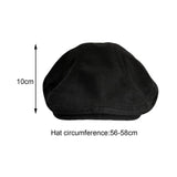 Maxbell Autumn Winter Berets Hats Casual Octagonal Flat Hat for Autumn Spring Black
