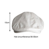 Maxbell Autumn Winter Berets Hats Casual Octagonal Flat Hat for Autumn Spring White