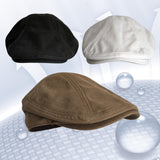 Maxbell Autumn Winter Berets Hats Casual Octagonal Flat Hat for Autumn Spring White
