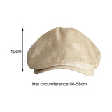 Maxbell Autumn Winter Berets Hats Casual Octagonal Flat Hat for Autumn Spring Beige