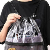 Maxbell Clear Drawstring Bag Portable Draw String Sport Bag for Gym Traveling Sports