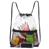 Maxbell Clear Drawstring Bag Portable Draw String Sport Bag for Gym Traveling Sports