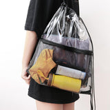 Maxbell Clear Drawstring Bag Portable Draw String Sport Bag for Gym Traveling Sports