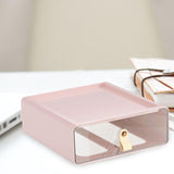 Maxbell Desk Organizer Drawer Desk Stackable Storage Drawer for Office Bathroom Home Pink