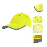 Maxbell Safety Fluorescent Cap Bright Neon Color Washable Casual Halloween Cap Yellow