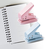 Maxbell Mini Paper Punch Adults 10 Sheet Paper Capacity Children Hole Puncher Single Pink