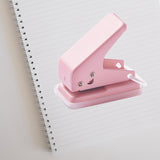 Maxbell Mini Paper Punch Adults 10 Sheet Paper Capacity Children Hole Puncher Single Pink