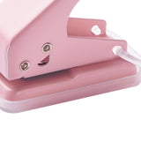 Maxbell Mini Paper Punch Adults 10 Sheet Paper Capacity Children Hole Puncher Single Pink