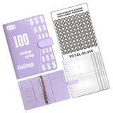 Maxbell 100 Envelope Saving Challenge Binder Reusable Budget Planner for Girls Boys Purple