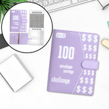 Maxbell 100 Envelope Saving Challenge Binder Reusable Budget Planner for Girls Boys Purple