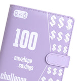 Maxbell 100 Envelope Saving Challenge Binder Reusable Budget Planner for Girls Boys Purple