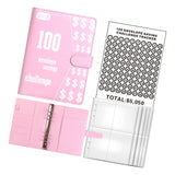 Maxbell 100 Envelope Saving Challenge Binder Reusable Budget Planner for Girls Boys Pink