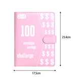 Maxbell 100 Envelope Saving Challenge Binder Reusable Budget Planner for Girls Boys Pink