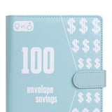 Maxbell 100 Envelope Saving Challenge Binder Reusable Budget Planner for Girls Boys Blue