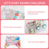 Maxbell 52 Week Saving Challenge Binder for Cash Saving Budget Binder for Girls Boys Color A