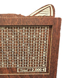 Maxbell Money Box with Counter Retro Wooden Piggy Bank for Teen Children Party Favor Euro 2000