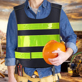 Maxbell Reflective Vest Sleeveless Construction Gear Walking Mesh Cloth Adults Women Black