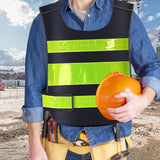 Maxbell Reflective Vest Sleeveless Construction Gear Walking Mesh Cloth Adults Women Black