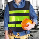Maxbell Reflective Vest Sleeveless Construction Gear Walking Mesh Cloth Adults Women Black