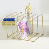 Maxbell Magazine Newspaper Holder Office File Organizer for Magazine Book Decoration Gold