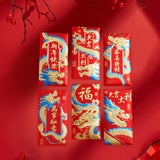 Maxbell 6Pcs Chinese New Year Red Envelopes for Birthday Year of Dragon Dinner Party Style A