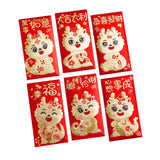 Maxbell 6Pcs Chinese New Year Red Envelopes for Birthday Year of Dragon Dinner Party Style B