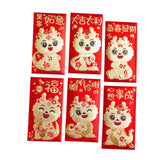 Maxbell 6Pcs Chinese New Year Red Envelopes for Birthday Year of Dragon Dinner Party Style B