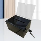 Maxbell Acrylic Donation Case Transparent with Lock Charity for Voting Tabletop Shop