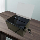 Maxbell Acrylic Donation Case Transparent with Lock Charity for Voting Tabletop Shop