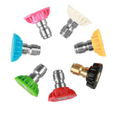 7pcs Brass Power Washer Spray Nozzle Tips Quick Connect Pivoting Coupler, 1/4 inch, 5000 PSI - Aladdin Shoppers