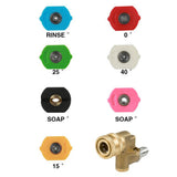 7pcs Brass Power Washer Spray Nozzle Tips Quick Connect Pivoting Coupler, 1/4 inch, 5000 PSI - Aladdin Shoppers