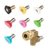 7pcs Brass Power Washer Spray Nozzle Tips Quick Connect Pivoting Coupler, 1/4 inch, 5000 PSI - Aladdin Shoppers